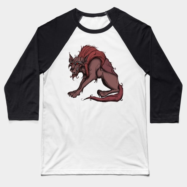 Werewolf Baseball T-Shirt by Wickedcartoons